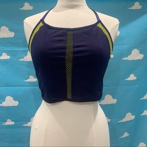Blue and Green Longline Sports Bra